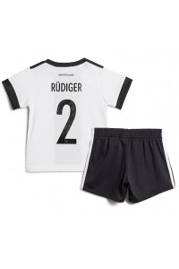 Fotbalové Dres Německo Antonio Rudiger #2 Dětské Domácí Oblečení MS 2022 Krátký Rukáv (+ trenýrky)